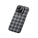 Apple iPhone 15 Pro Uyumlu Kılıf M-safe Şarj Özellikli Ekose Tasarımlı Benks ArmorVichy Kevlar Kapak - 3