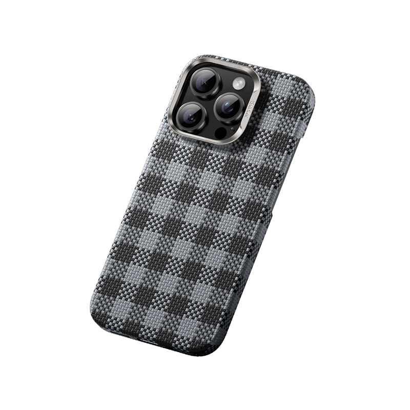 Apple iPhone 16 Pro Max Uyumlu Kılıf M-safe Şarj Özellikli Ekose Tasarımlı Benks ArmorVichy Kevlar Kapak - 1