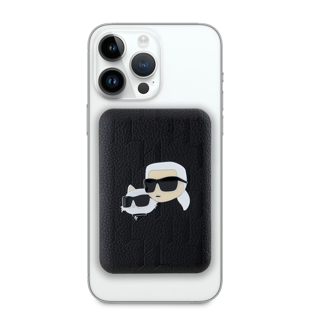 Karl Lagerfeld Orjinal Lisanslı M-safe Şarj Özellikli Led Işık Göstergeli Metal Logolu PU Deri Powerbank 5000mAh - 1