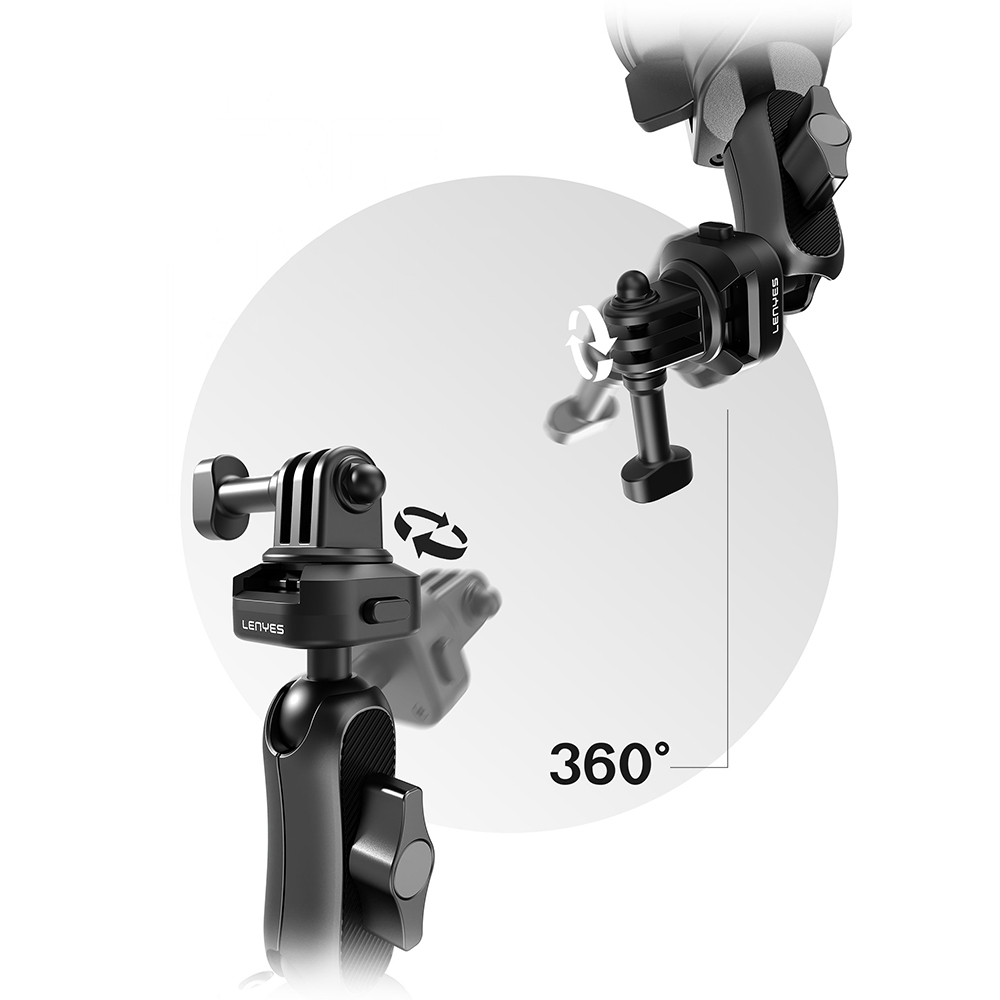 Lenyes LCT102 Teleskopik Vantuzlu Tasarım Aksiyon Kamera Tutucu - 1