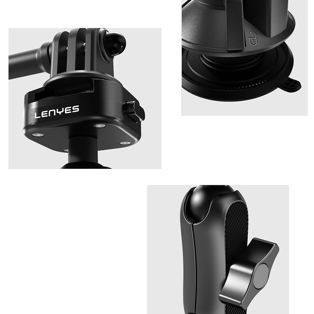 Lenyes LCT102 Teleskopik Vantuzlu Tasarım Aksiyon Kamera Tutucu - 6