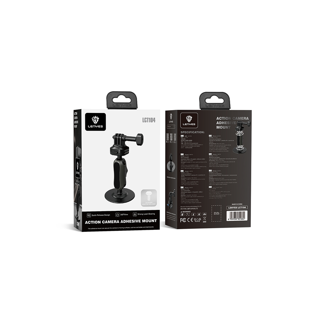 Lenyes LCT104 Teleskopik Vantuzlu Tasarım Aksiyon Kamera Tutucu - 8