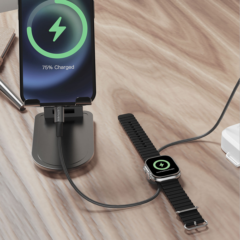 Lenyes LC540 Type-C to Type-C + Akıllı Saat Şarj Kablosu 100W 1.2M - 6