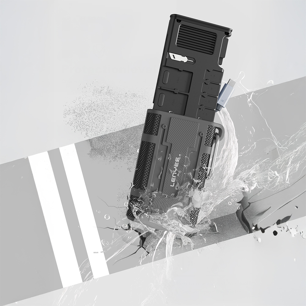 Lenyes LCR02 Type-C Kablolu Su Geçirmez Çoklu Kart Depolama ve Okuyucu Kutusu 10 Gbps - 5