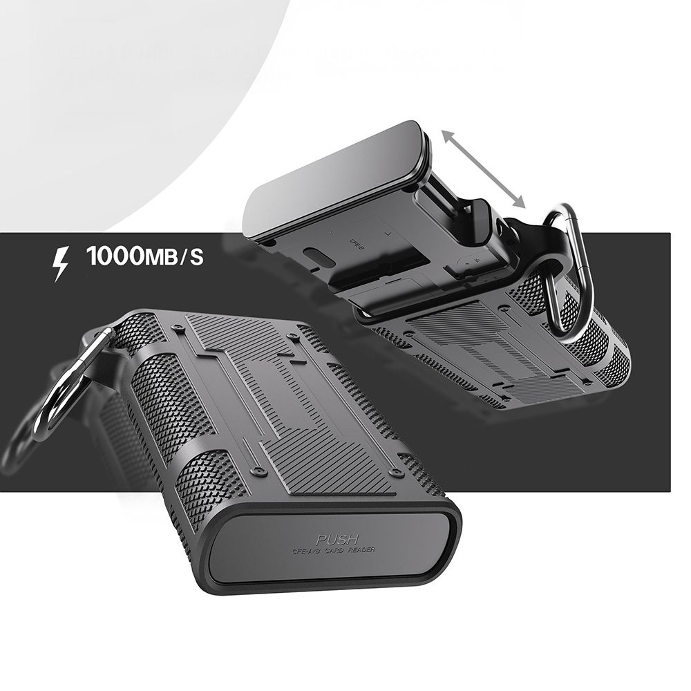 Lenyes LCR04 Type-C Kablolu Su Geçirmez Çoklu Kart Depolama ve Okuyucu Kutusu 10 Gbps - 1