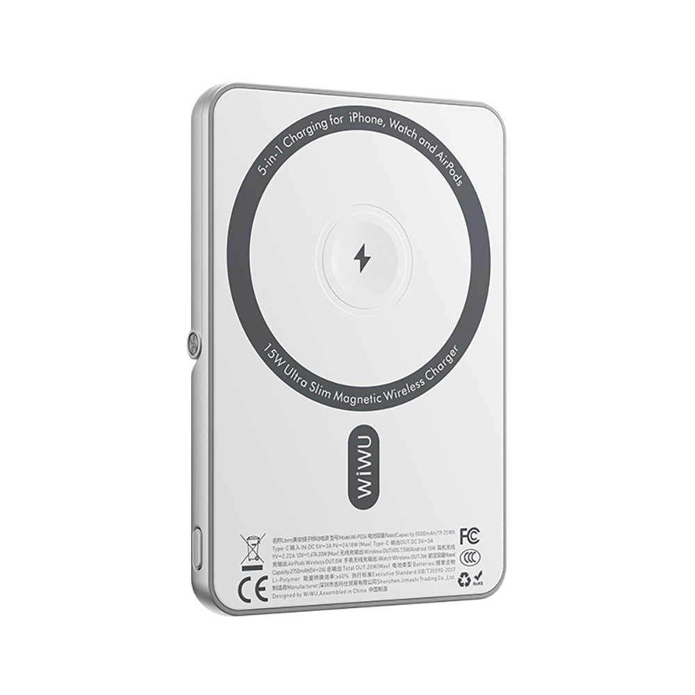 Wiwu Wi-P034 Dijital LED Göstergeli Standlı Kablosuz Powerbank 5000mAh 15W - 3
