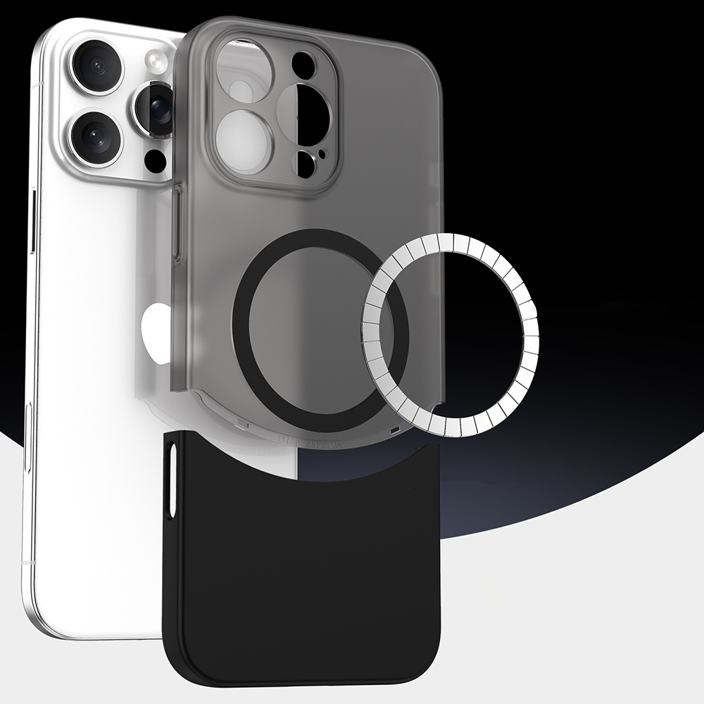 Apple iPhone 16 Pro Uyumlu Kılıf M-Safe Şarj Özellikli Mıknatıslı Zore Duble Kapak - 3