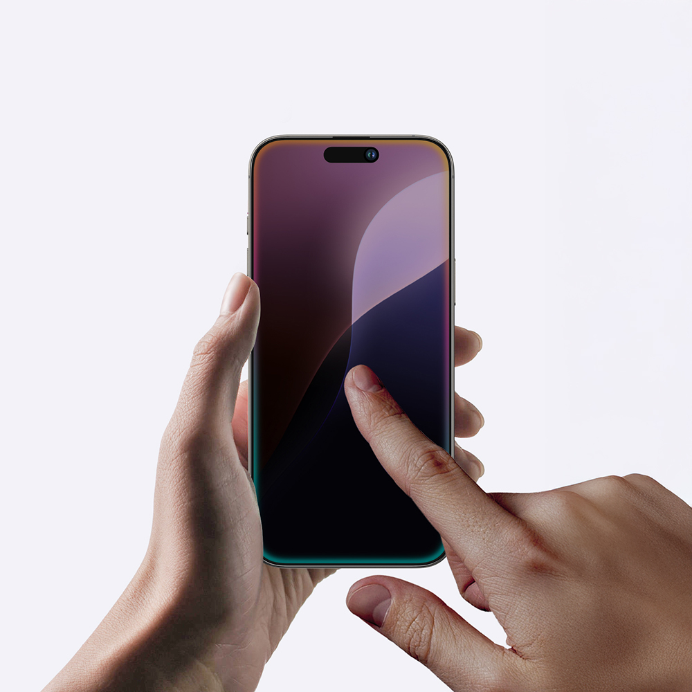 Apple iPhone 16 Pro Uyumlu Amazingthing Radix Privacy Parmak İzi Bırakmayan Temperli Cam Ekran Koruyucu - 7