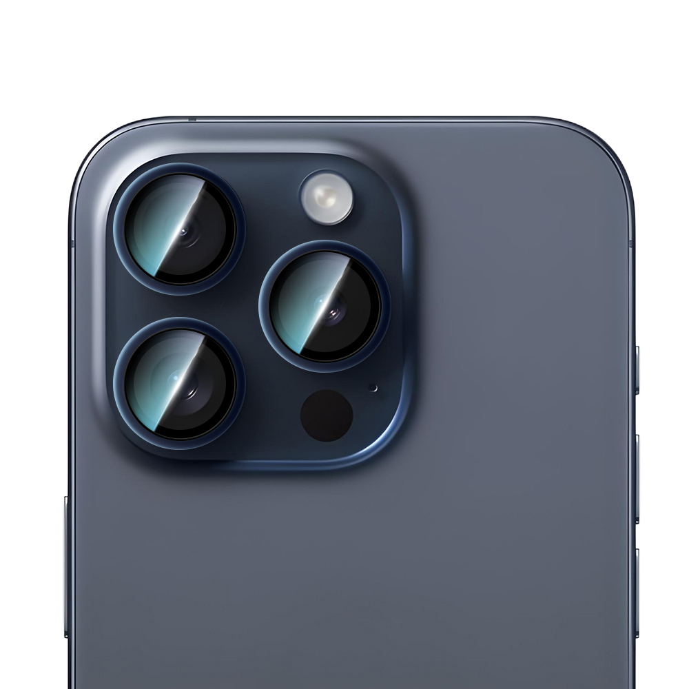 Apple iPhone 15 Pro Uyumlu CaseWorld Alloy Serisi Oleofobik Anti Reflective Kamera Lens Koruyucu - 1