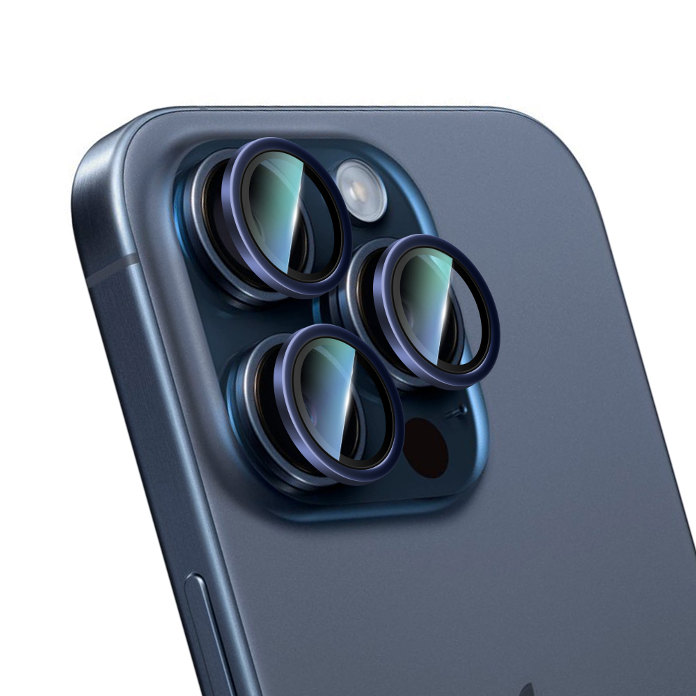 Apple iPhone 15 Pro Uyumlu CaseWorld Alloy Serisi Oleofobik Anti Reflective Kamera Lens Koruyucu - 2
