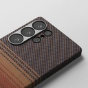 Samsung Galaxy S25 Ultra Uyumlu Kılıf M-safe Şarj Özellikli Aramid Fiber Pitaka Tactile Woven Sunset-Moonrise Serisi Kapak - 2