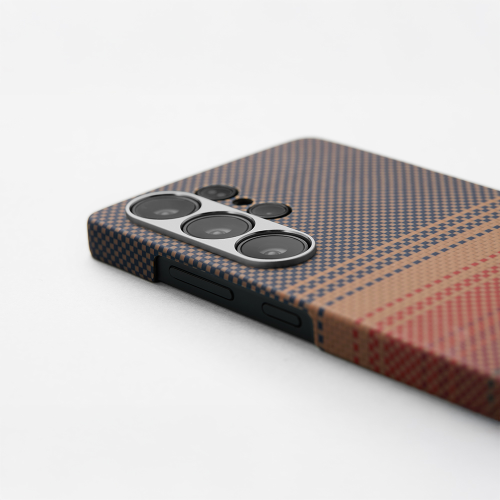 Samsung Galaxy S25 Ultra Uyumlu Kılıf M-safe Şarj Özellikli Aramid Fiber Pitaka Tactile Woven Sunset-Moonrise Serisi Kapak - 4