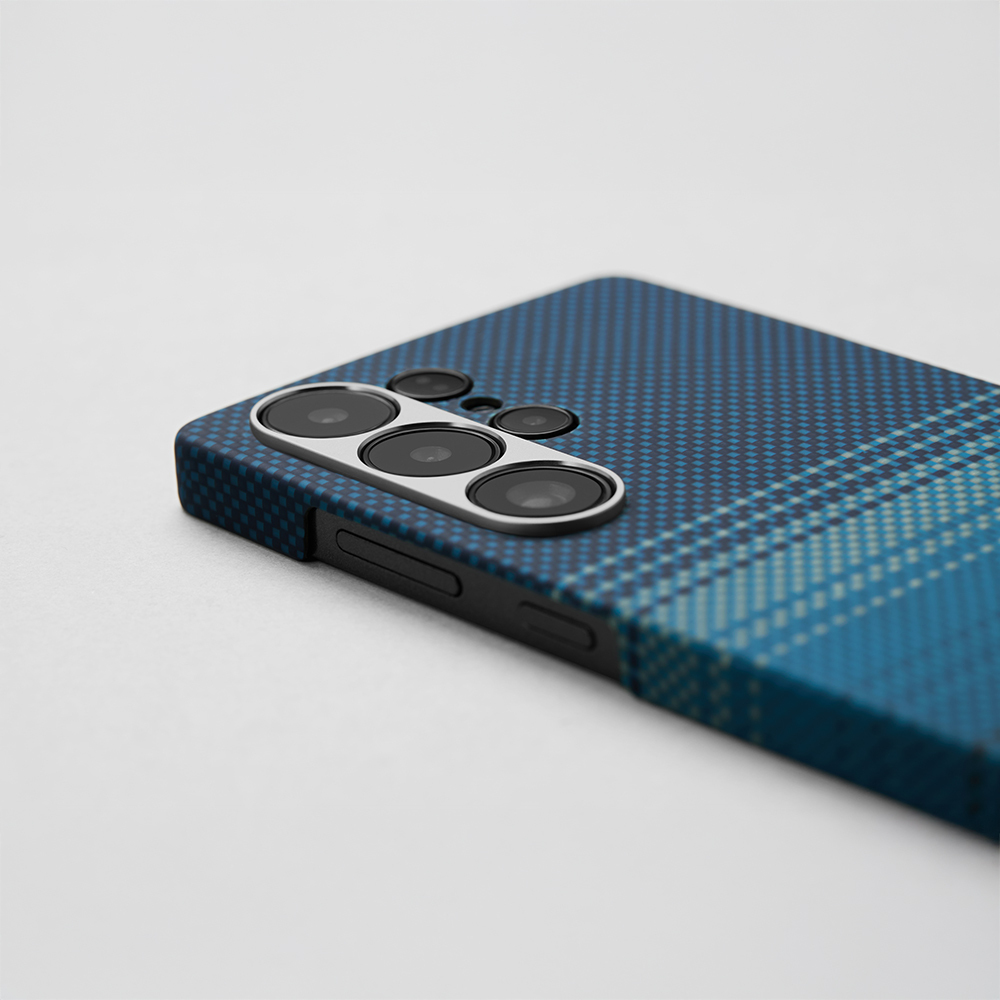 Samsung Galaxy S25 Ultra Uyumlu Kılıf M-safe Şarj Özellikli Aramid Fiber Pitaka Tactile Woven Sunset-Moonrise Serisi Kapak - 13