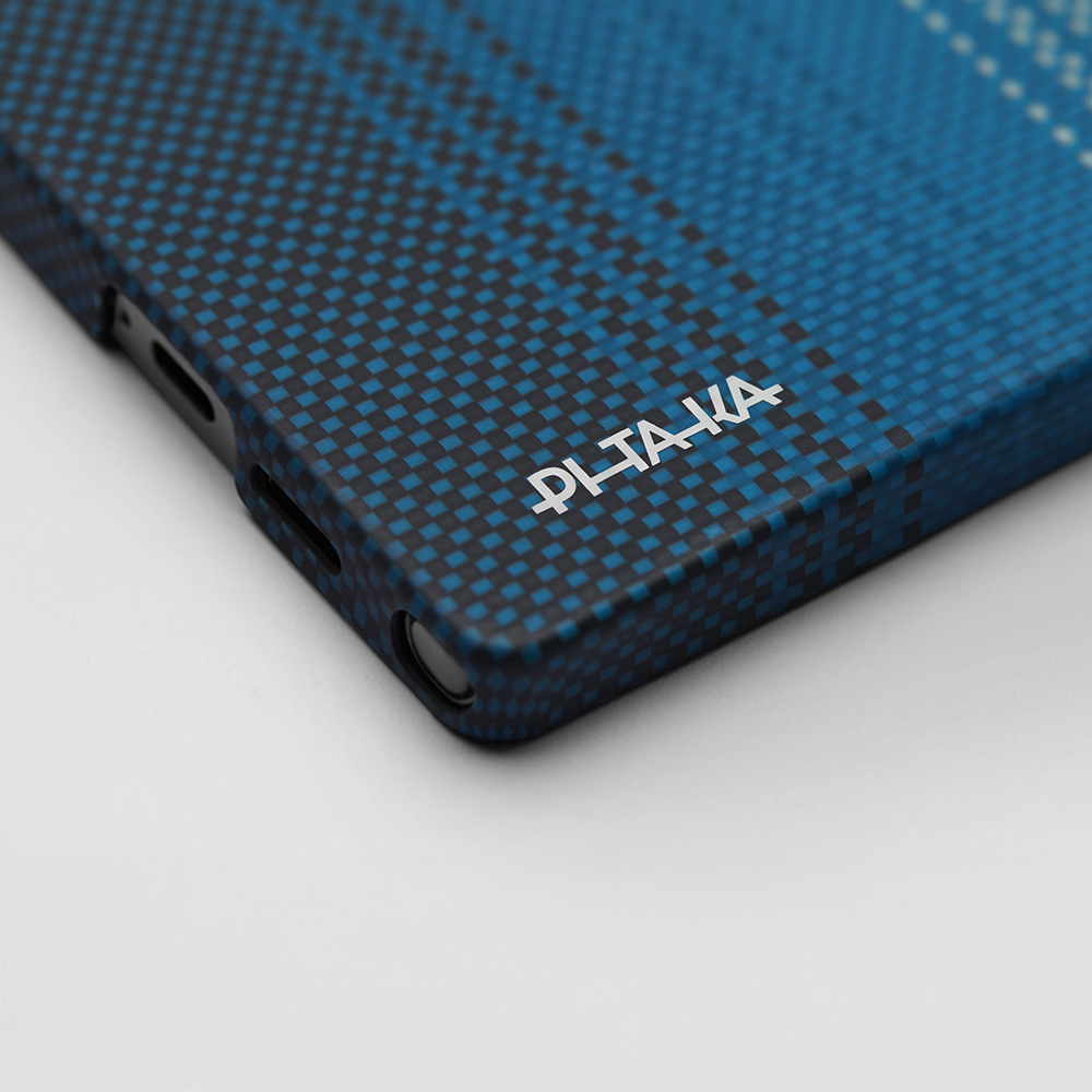 Samsung Galaxy S25 Ultra Uyumlu Kılıf M-safe Şarj Özellikli Aramid Fiber Pitaka Tactile Woven Sunset-Moonrise Serisi Kapak - 14