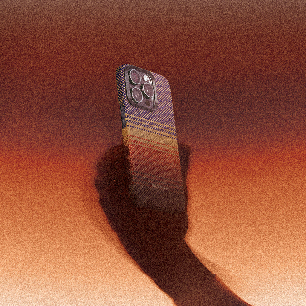 Samsung Galaxy S25 Ultra Uyumlu Kılıf M-safe Şarj Özellikli Aramid Fiber Pitaka Tactile Woven Sunset-Moonrise Serisi Kapak - 18