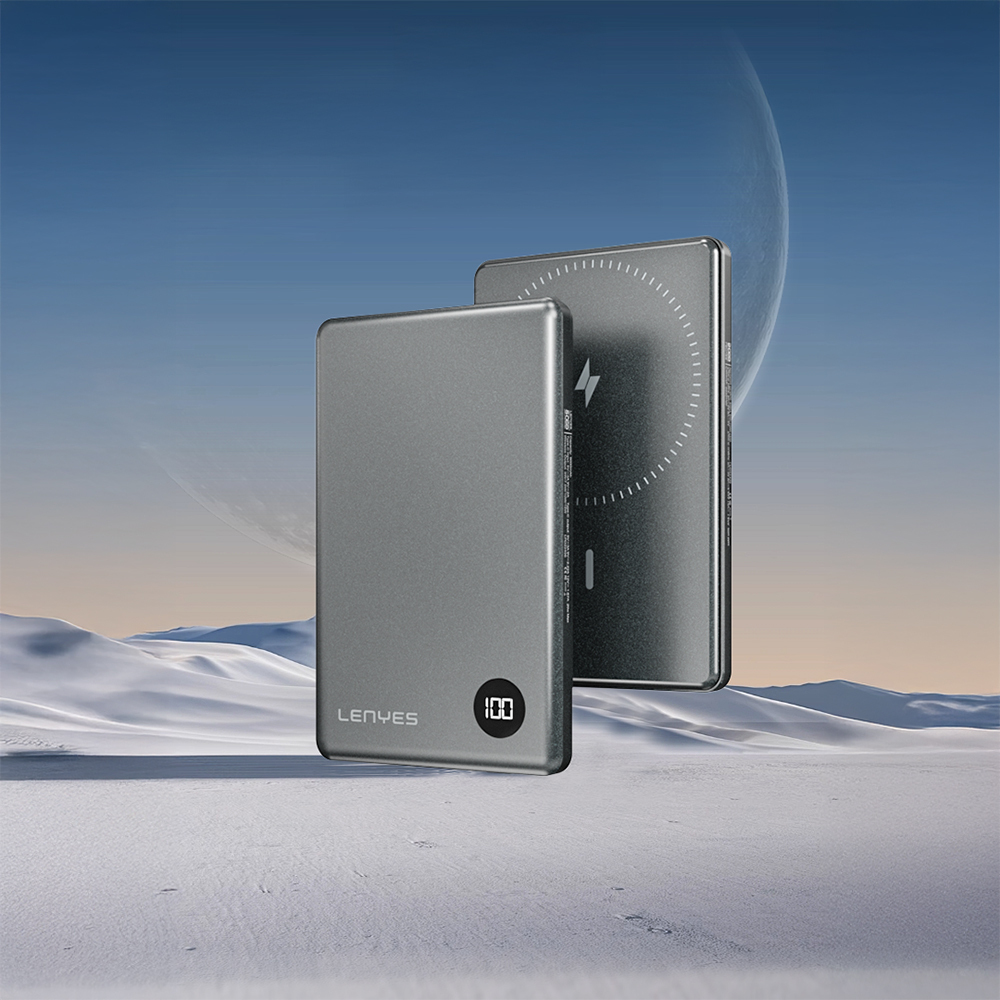 Lenyes PW037D Ultra İnce Dijital LED Ekranlı Wireless Powerbank 5000mAh - 2