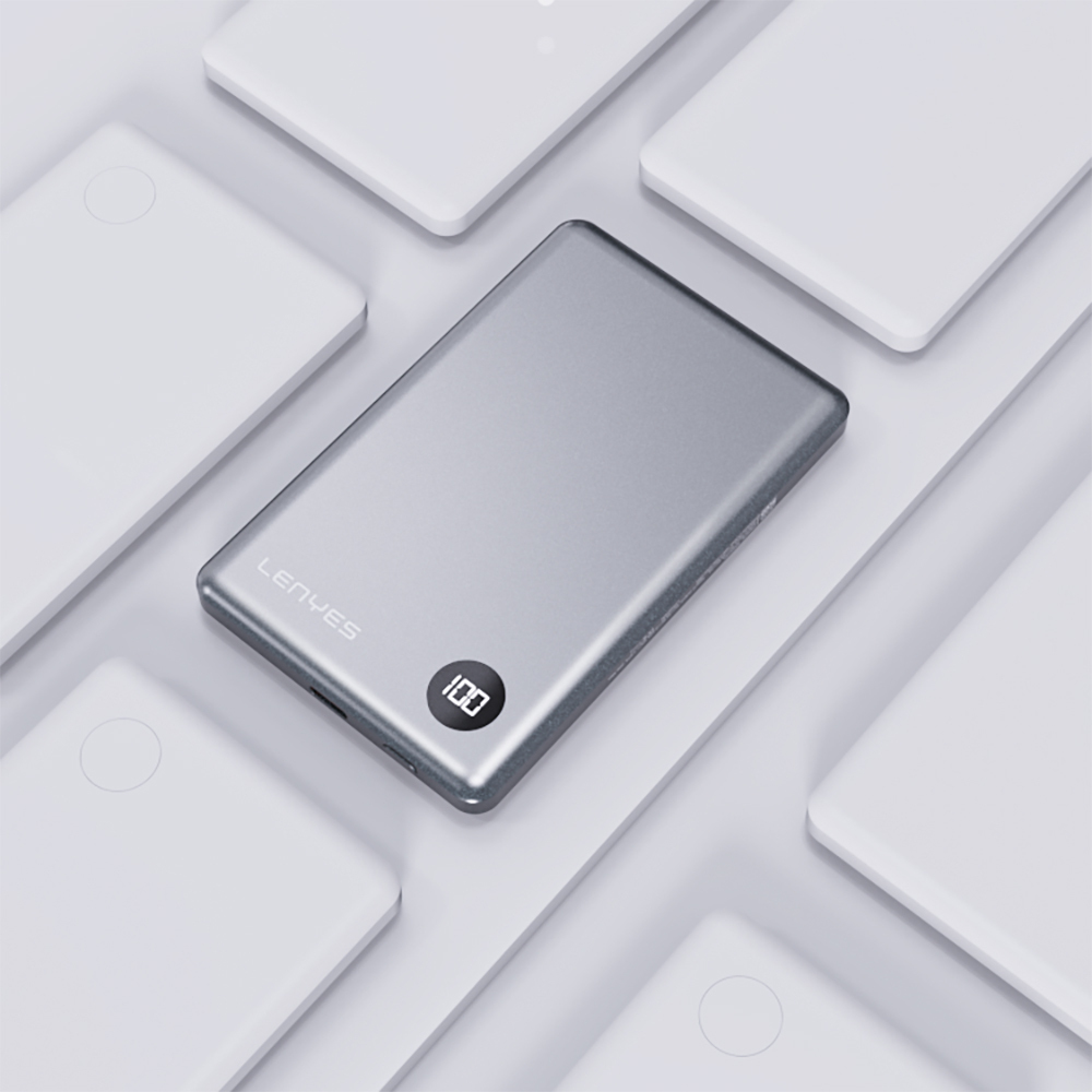 Lenyes PW037D Ultra İnce Dijital LED Ekranlı Wireless Powerbank 5000mAh - 6