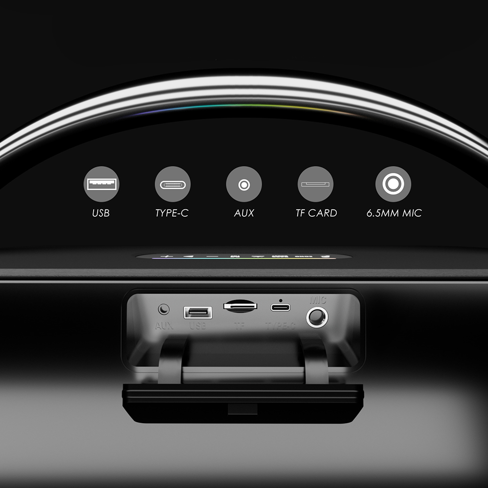 Lenyes S869 RGB Işıklı Çift Mikrofonlu Taşınabilir Bluetooth Hoparlör v5.3 - 7