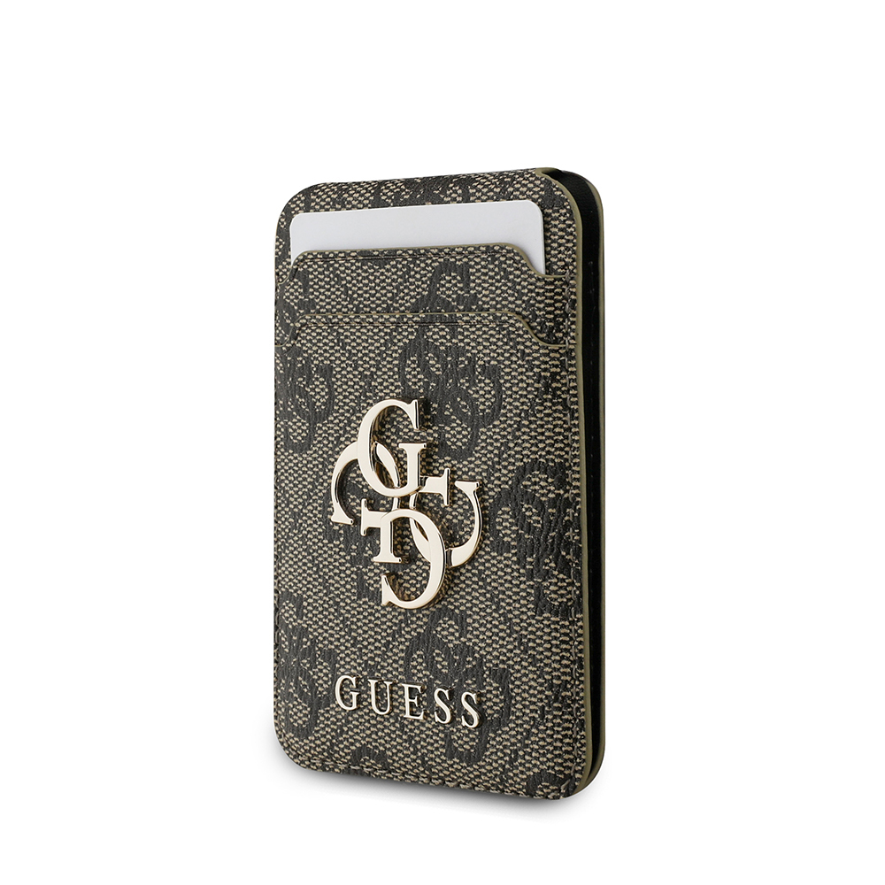 Guess Orjinal Lisanslı PU Deri 4G Desenli Metal Büyük 4G ve Yazı Logolu Standlı Magnetik Kartlık - 1