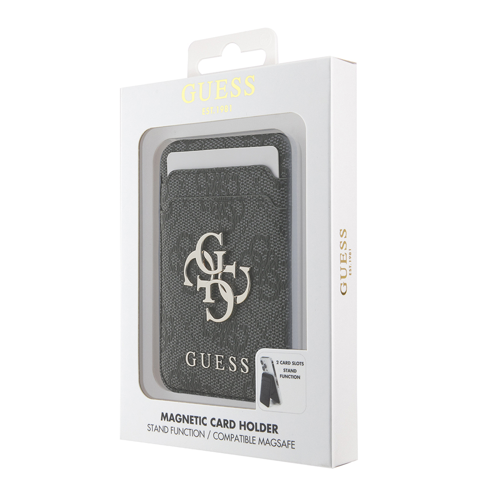 Guess Orjinal Lisanslı PU Deri 4G Desenli Metal Büyük 4G ve Yazı Logolu Standlı Magnetik Kartlık - 8
