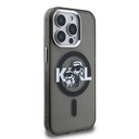 Apple iPhone 15 Pro Max Uyumlu Kılıf Karl Lagerfeld Orjinal Lisanslı Parlayan Simli Karl & Choupette Sketch Logo Kapak - 1
