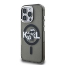 Apple iPhone 15 Pro Max Uyumlu Kılıf Karl Lagerfeld Orjinal Lisanslı Parlayan Simli Karl & Choupette Sketch Logo Kapak - 3