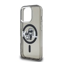 Apple iPhone 15 Pro Max Uyumlu Kılıf Karl Lagerfeld Orjinal Lisanslı Parlayan Simli Karl & Choupette Sketch Logo Kapak - 5