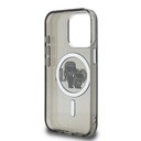 Apple iPhone 15 Pro Max Uyumlu Kılıf Karl Lagerfeld Orjinal Lisanslı Parlayan Simli Karl & Choupette Sketch Logo Kapak - 6