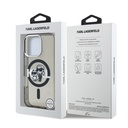 Apple iPhone 15 Pro Max Uyumlu Kılıf Karl Lagerfeld Orjinal Lisanslı Parlayan Simli Karl & Choupette Sketch Logo Kapak - 7