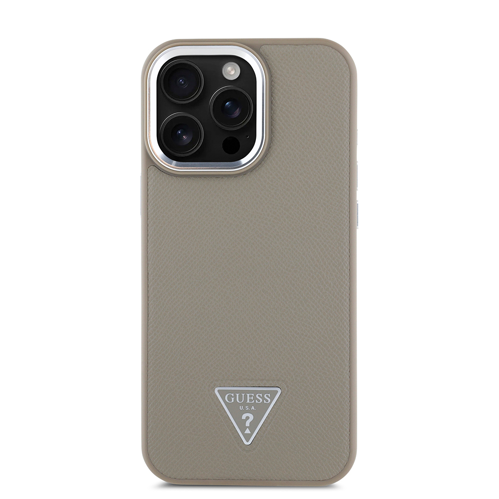 Apple iPhone 13 Pro Max Uyumlu Kılıf Guess Orjinal Lisanslı M-safe Şarj Özellikli Grained Triangle Kapak - 9
