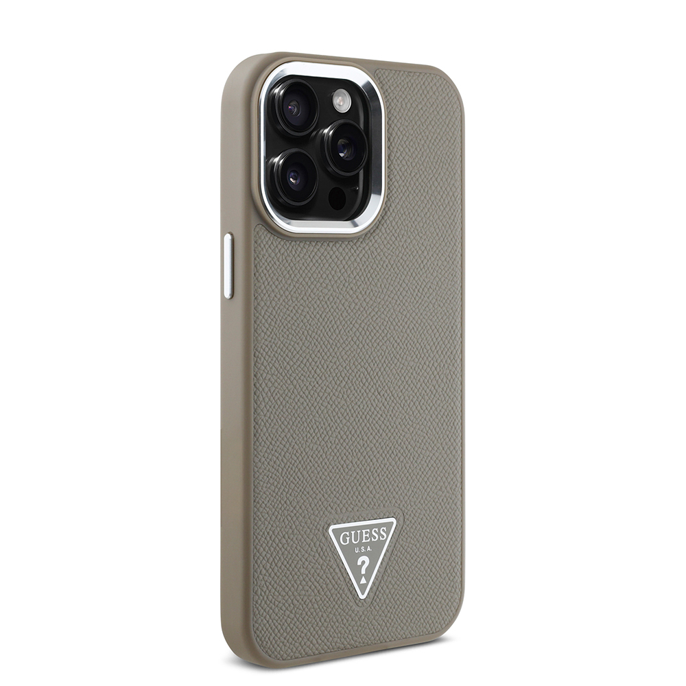 Apple iPhone 13 Pro Max Uyumlu Kılıf Guess Orjinal Lisanslı M-safe Şarj Özellikli Grained Triangle Kapak - 10