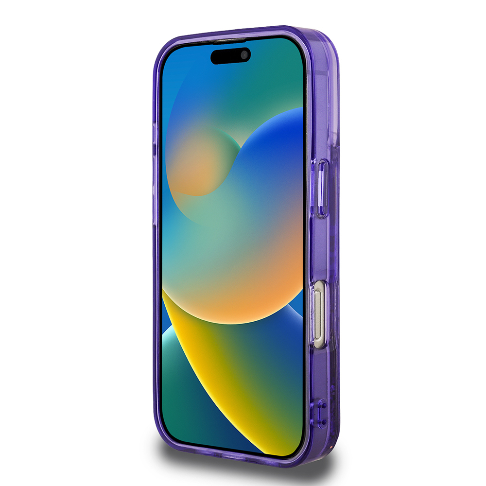 Apple iPhone 16 Pro Max Uyumlu Kılıf Guess Orjinal Lisanslı Transparan Sıvılı Simli Altın Çizgili Kapak - 4