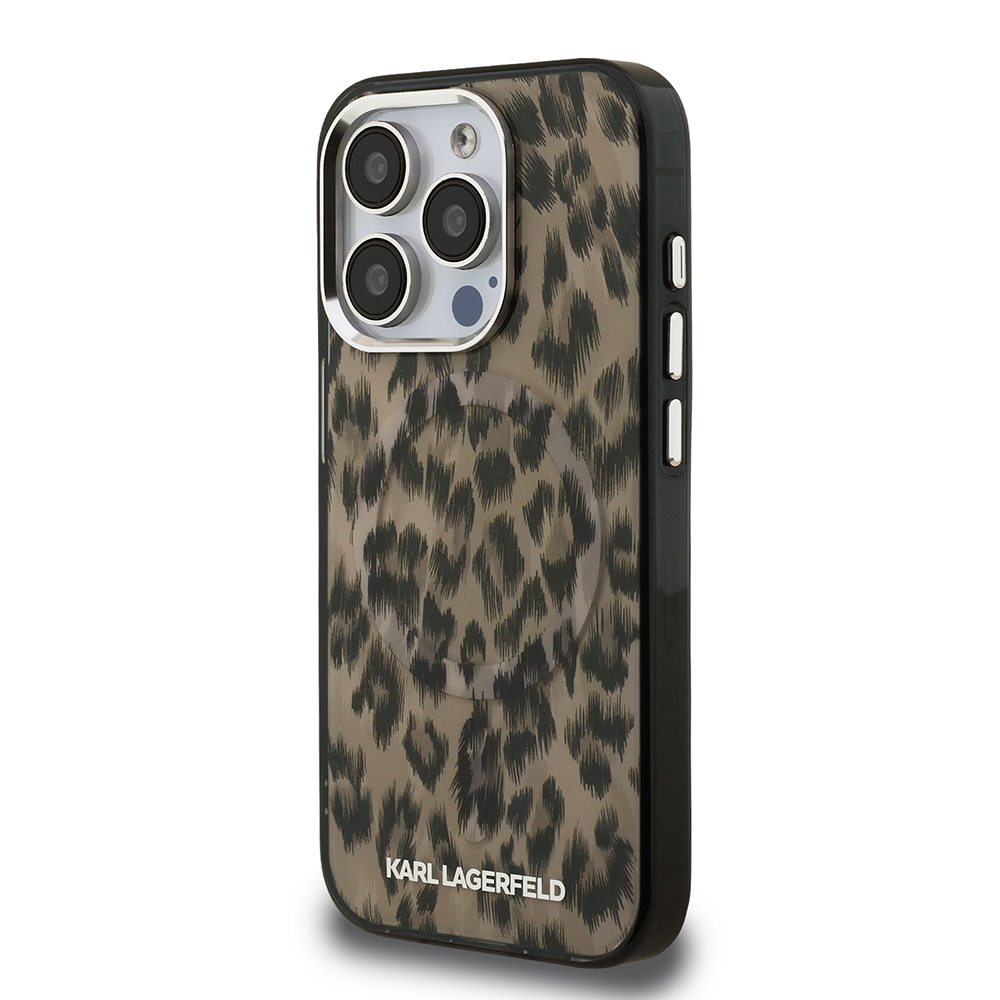 Apple iPhone 16 Pro Uyumlu Kılıf Karl Lagerfeld Orjinal Lisanslı IML Leopar Baskılı Kapak - 2