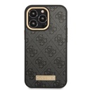 Apple iPhone 14 Pro Max Uyumlu Kılıf Guess Orjinal Lisanslı M-safe Şarj Özellikli 4G Desenli PU Metal Plaka Klasik Logolu Kapak - 2