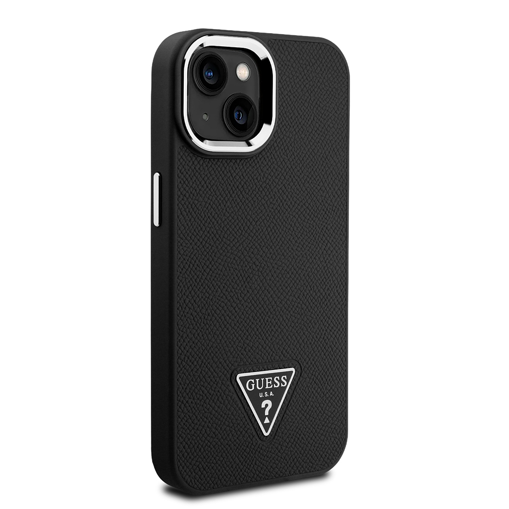Apple iPhone 14 Uyumlu Kılıf Guess Orjinal Lisanslı M-safe Şarj Özellikli Grained Triangle Kapak - 2
