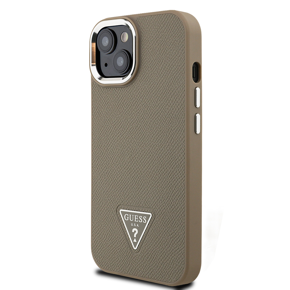 Apple iPhone 14 Uyumlu Kılıf Guess Orjinal Lisanslı M-safe Şarj Özellikli Grained Triangle Kapak - 8