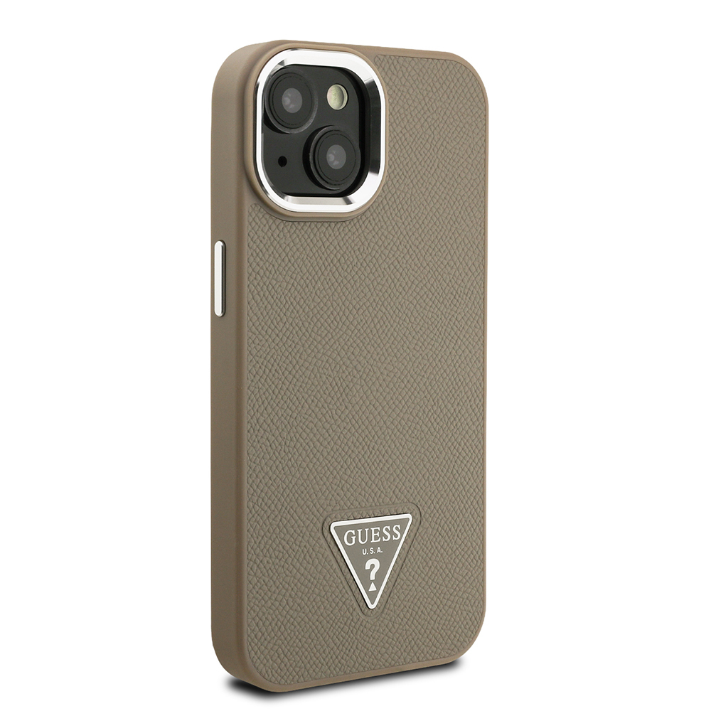 Apple iPhone 14 Uyumlu Kılıf Guess Orjinal Lisanslı M-safe Şarj Özellikli Grained Triangle Kapak - 9