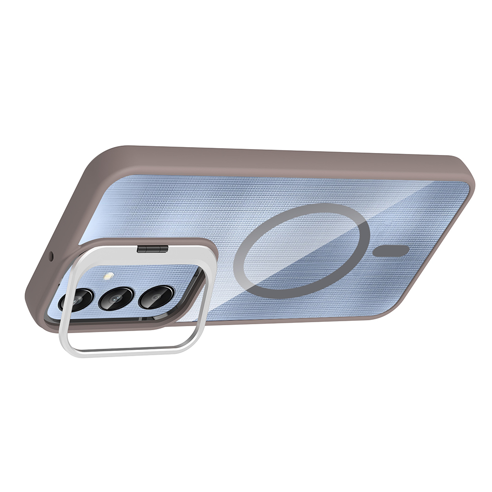 Samsung Galaxy A36 Uyumlu Kılıf Standlı ve Kamera Lens Hediyeli M-Safe Şarj Özellikli Zore Etro Kapak - 10