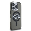 Apple iPhone 16 Pro Uyumlu Kılıf Karl Lagerfeld Orjinal Lisanslı Parlayan Simli Karl & Choupette Sketch Logo Kapak - 3