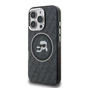 Apple iPhone 16 Pro Uyumlu Kılıf Karl Lagerfeld Orjinal Lisanslı Parlayan Simli Karl & Choupette Heads Kapak - 1