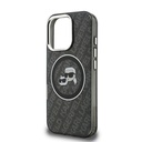 Apple iPhone 16 Pro Uyumlu Kılıf Karl Lagerfeld Orjinal Lisanslı Parlayan Simli Karl & Choupette Heads Kapak - 5