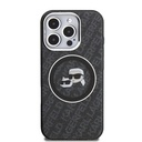 Apple iPhone 16 Pro Max Uyumlu Kılıf Karl Lagerfeld Orjinal Lisanslı Parlayan Simli Karl & Choupette Heads Kapak - 2