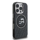 Apple iPhone 16 Pro Max Uyumlu Kılıf Karl Lagerfeld Orjinal Lisanslı Parlayan Simli Karl & Choupette Heads Kapak - 3