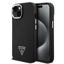 Apple iPhone 15 Uyumlu Kılıf Guess Orjinal Lisanslı M-safe Şarj Özellikli Grained Triangle Kapak - 7