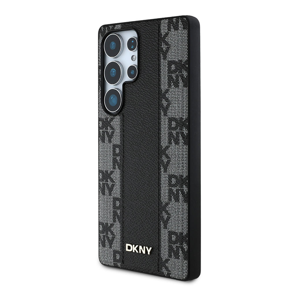 Samsung Galaxy S25 Ultra Uyumlu Kılıf DKNY Orjinal Lisanslı M-safe Şarj Özellikli 3D Yazılı Checkered Pattern Kapak - 1