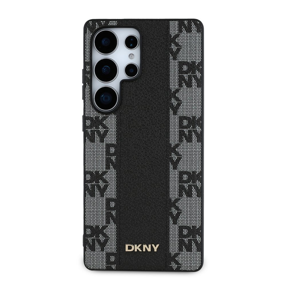 Samsung Galaxy S25 Ultra Uyumlu Kılıf DKNY Orjinal Lisanslı M-safe Şarj Özellikli 3D Yazılı Checkered Pattern Kapak - 2