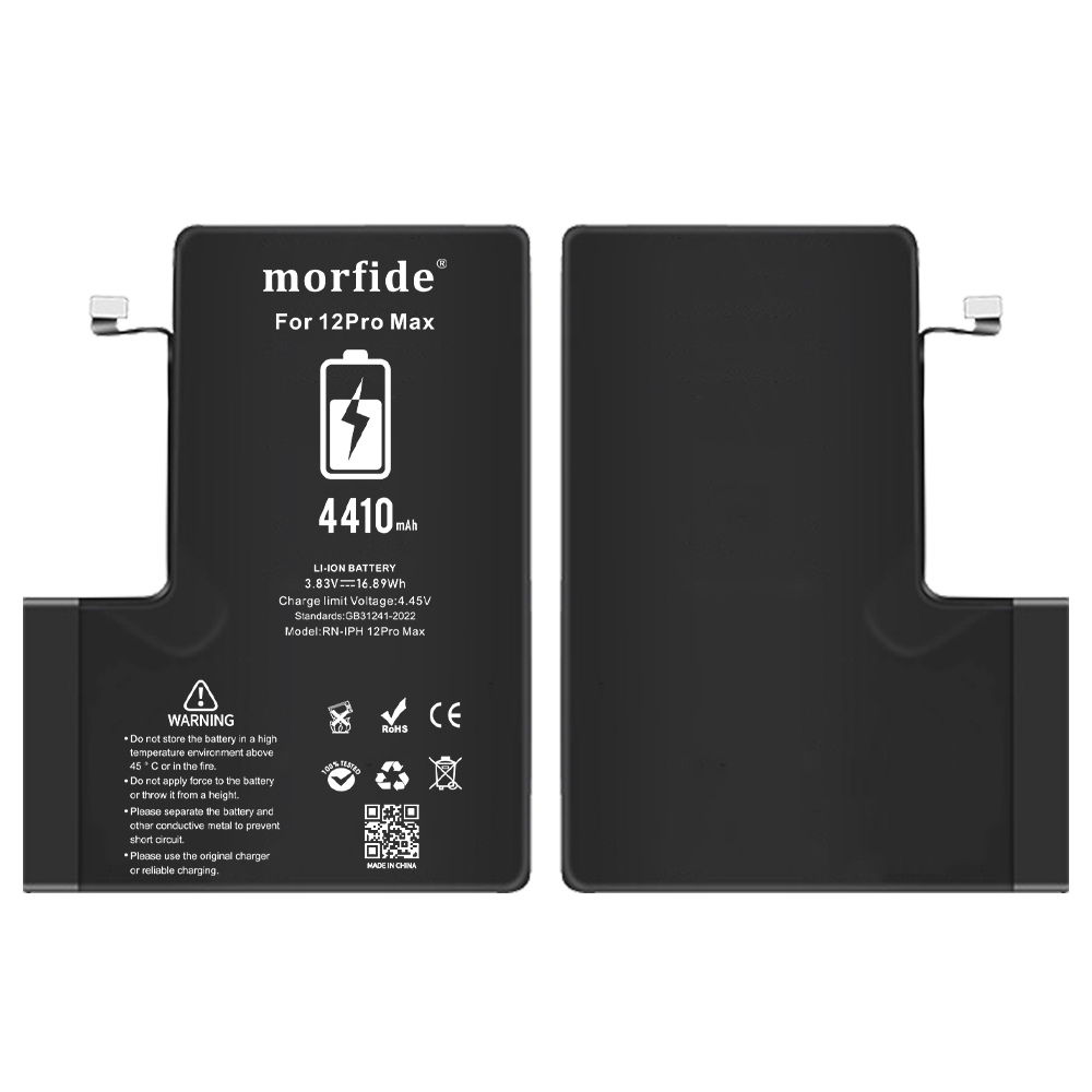 Apple iPhone 12 Pro Max Uyumlu 4410mAh Yüksek Kapasiteli Batarya - Gelişmiş Akıllı Chip - Pil Sağlığı Destekli - Morfide M-Max