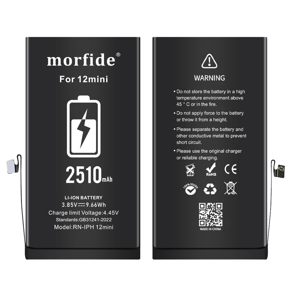 Apple iPhone 12 Mini Uyumlu 2510mAh Yüksek Kapasiteli Batarya - Gelişmiş Akıllı Chip - Pil Sağlığı Destekli - Morfide M-Max