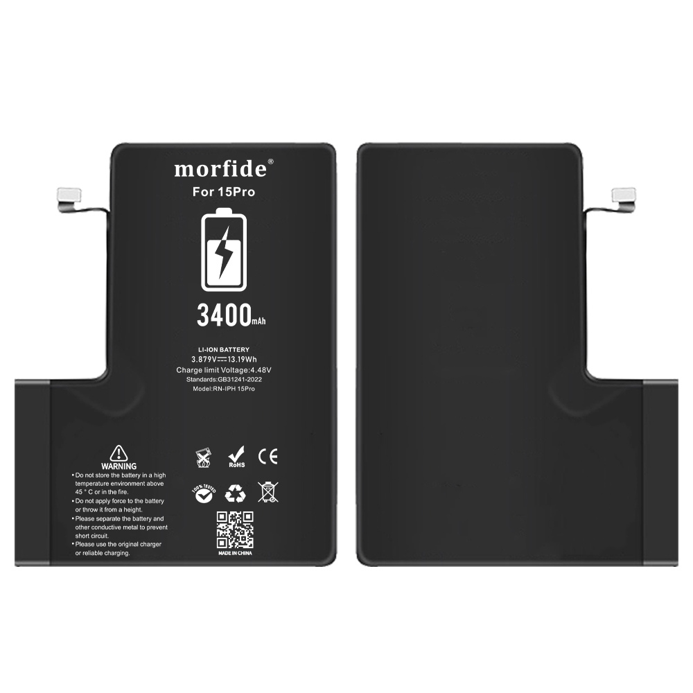 Apple iPhone 15 Pro Uyumlu 3400mAh Yüksek Kapasiteli Batarya - Gelişmiş Akıllı Chip - Pil Sağlığı Destekli - Morfide M-Max