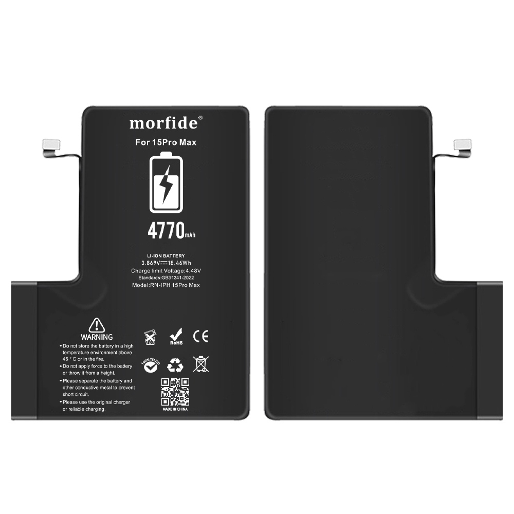Apple iPhone 15 Pro Max Uyumlu 4770mAh Yüksek Kapasiteli Batarya - Gelişmiş Akıllı Chip - Pil Sağlığı Destekli - Morfide M-Max